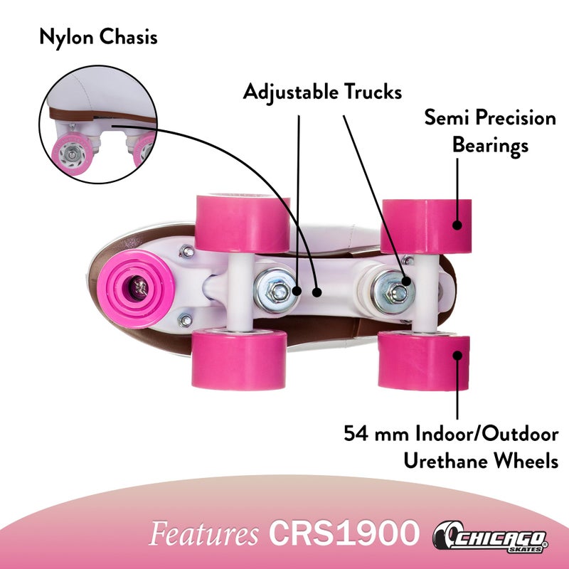 Chicago Skates Chicago Girls Rink Roller Skates â€“ Classic High-Top Quad Skates, Padded Ankle Collar, 54mm Urethane Wheels, Adjustable Trucks, Indoor & Outdoor - Image 3